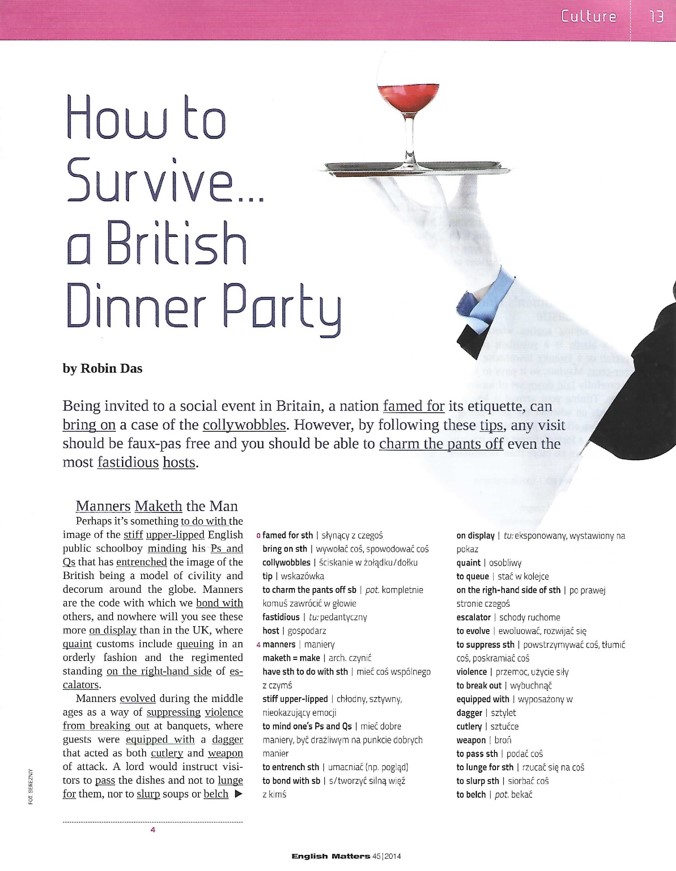 How to survive a British dinner party